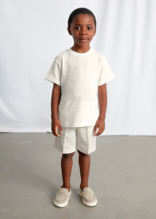 Tricou cu Maneca Scurta Tricotat Crem 3061 Mayoral