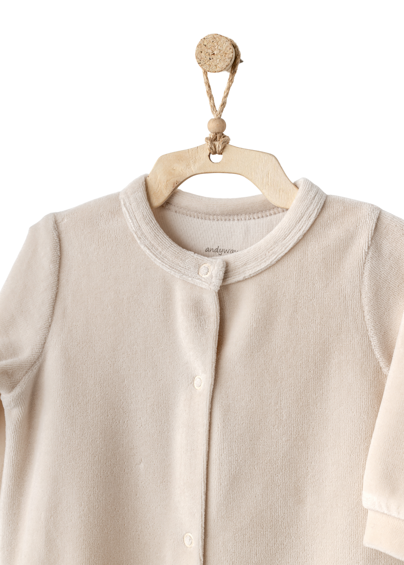 Salopeta Lunga Velur Bej cu Baveta cu Aripi AC25324 Andywawa