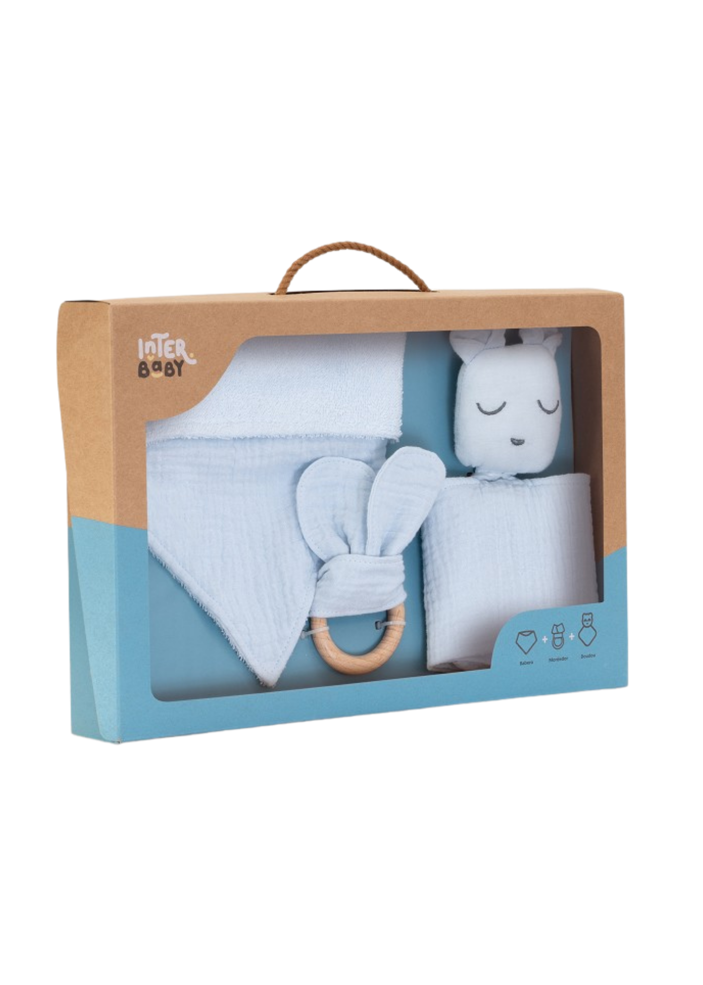 Set Jucarie, Batista, Bandana, Jucarie Dentitie Bleu SET41-73 Don Algodon