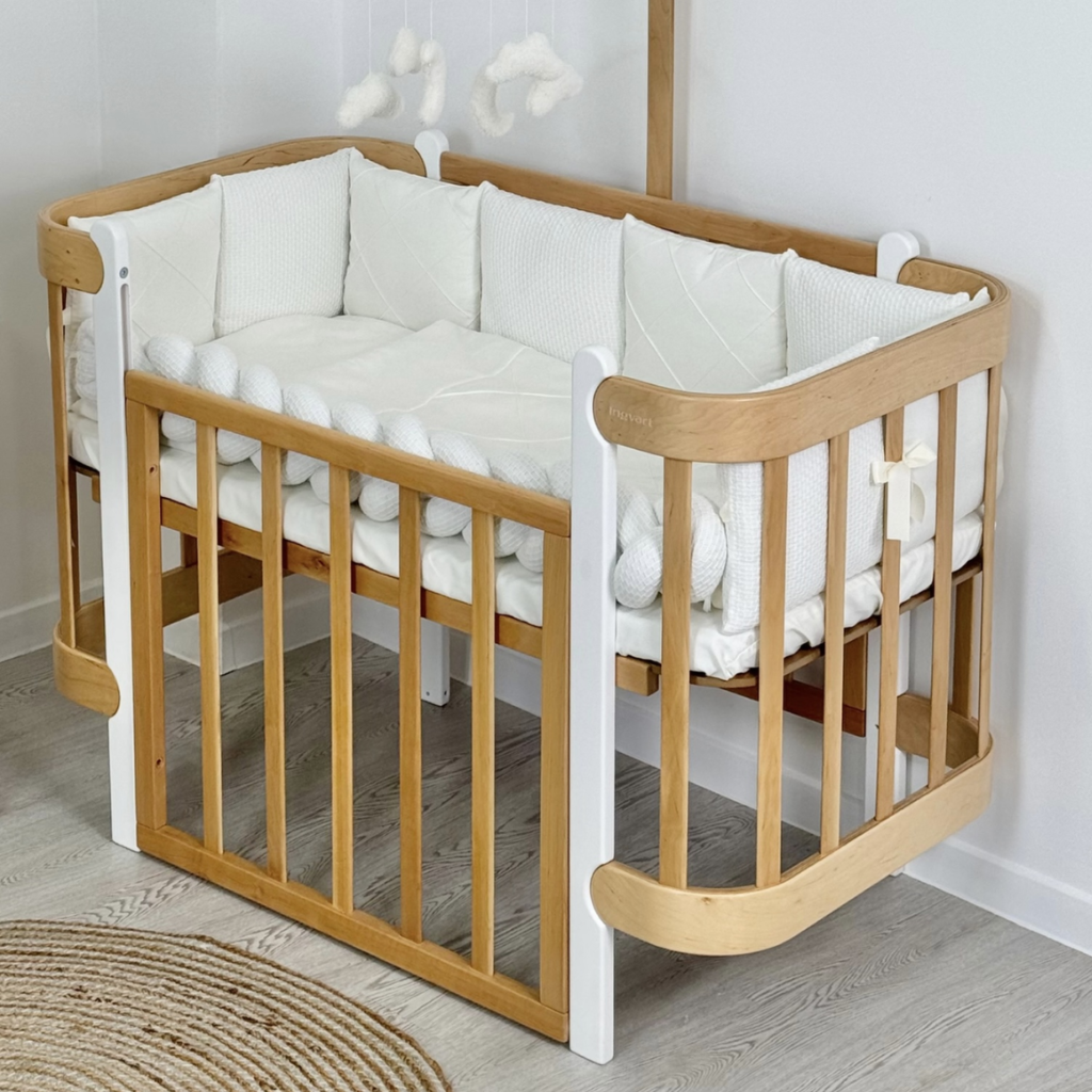 Crib Bedding Set 60x120 cm Satin Platinum Milk Ingvart