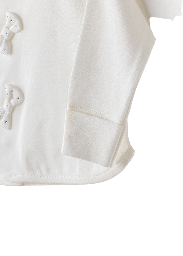 Set 3 Piese Crem Bluza cu Accesorii Funde cu Strasuri Pantaloni Lungi si Bentita AC25824 Andywawa