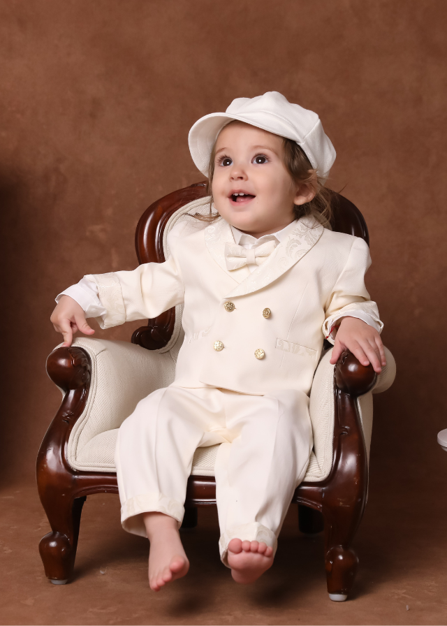 Lucas 2-Piece Baptism Set, Custom Suit and Trunk AnneBebe