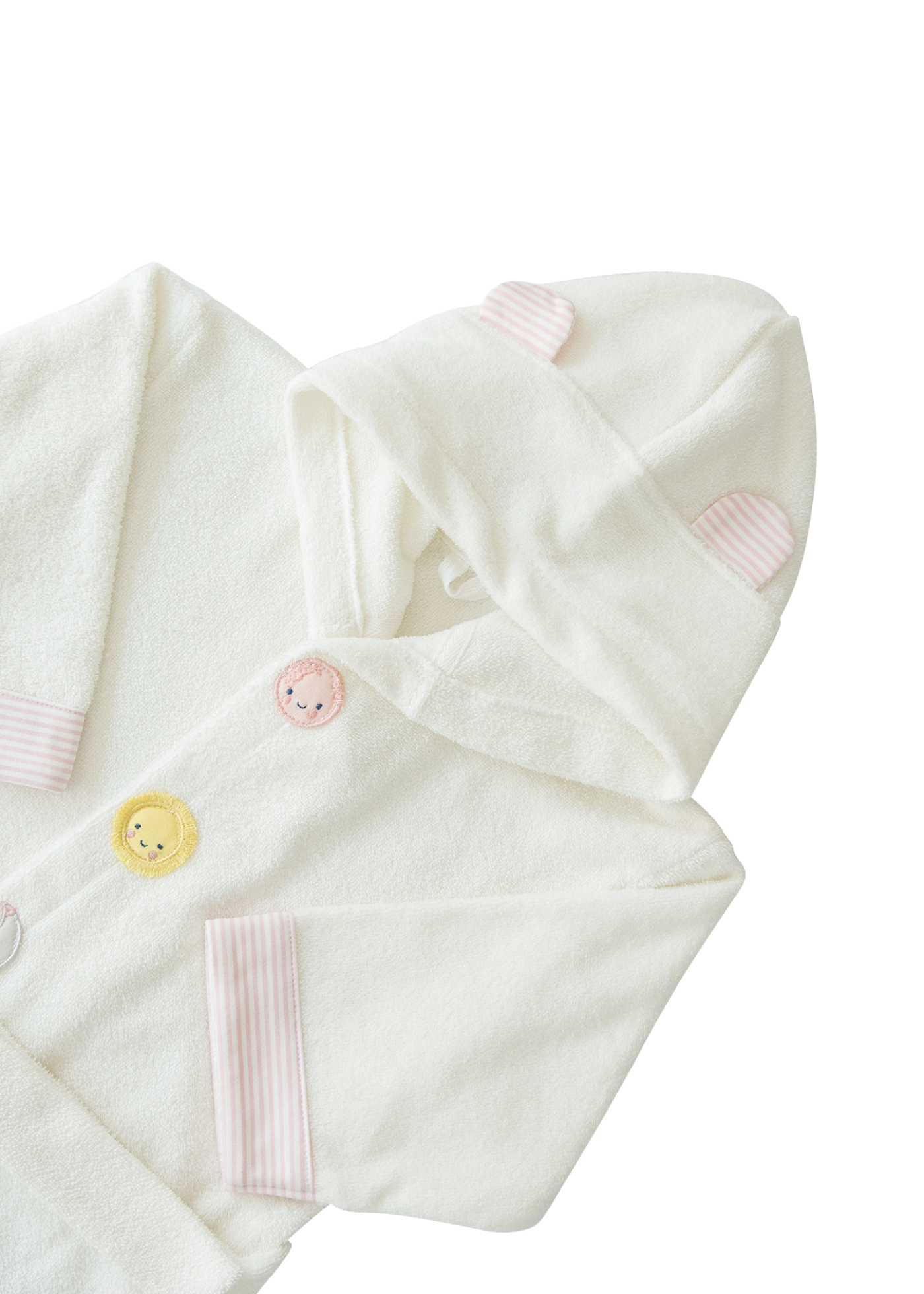 Set pentru Baita cu Halat si Prosop Alb cu Roz Organic Dreams S26319 KitiKate