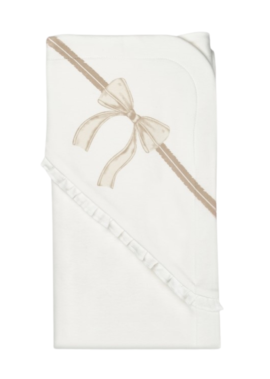 Pled Bumbac Organic Crem cu Capison Imprimeu Funda Bej 85 x 100 cm art CSY8167 Baby Cosy