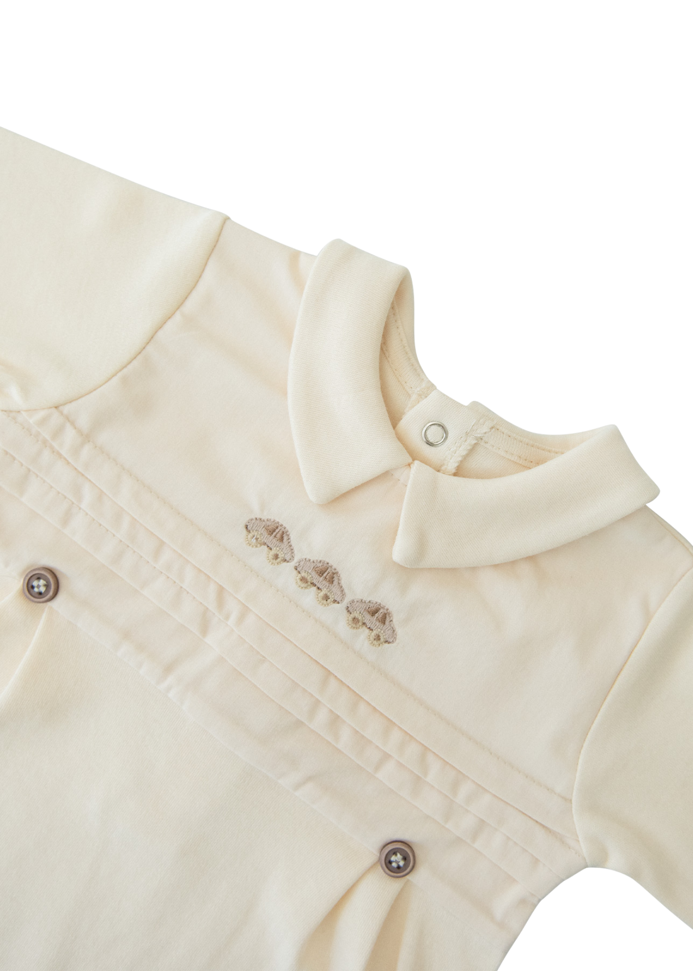 Set 3 Piese Bej cu Masini Salopeta Lunga, Sapca si Pled Bumbac Organic S60171 Kitikate