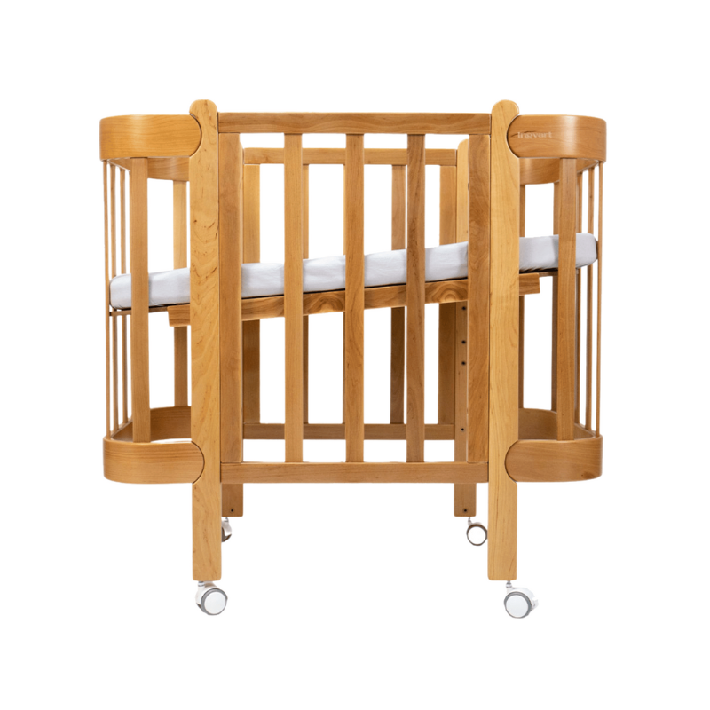 Patut Transformabil 60cm 5in1 Lemn Nika Natural cu Bare Groase 60x95/120 cm Ingvart