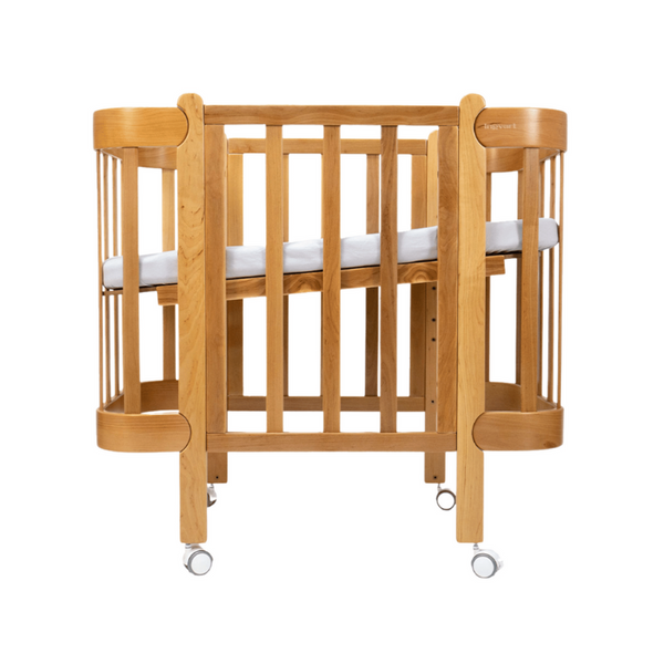 Patut Transformabil 60cm 5in1 Lemn Nika Natural cu Bare Groase 60x95/120 cm Ingvart