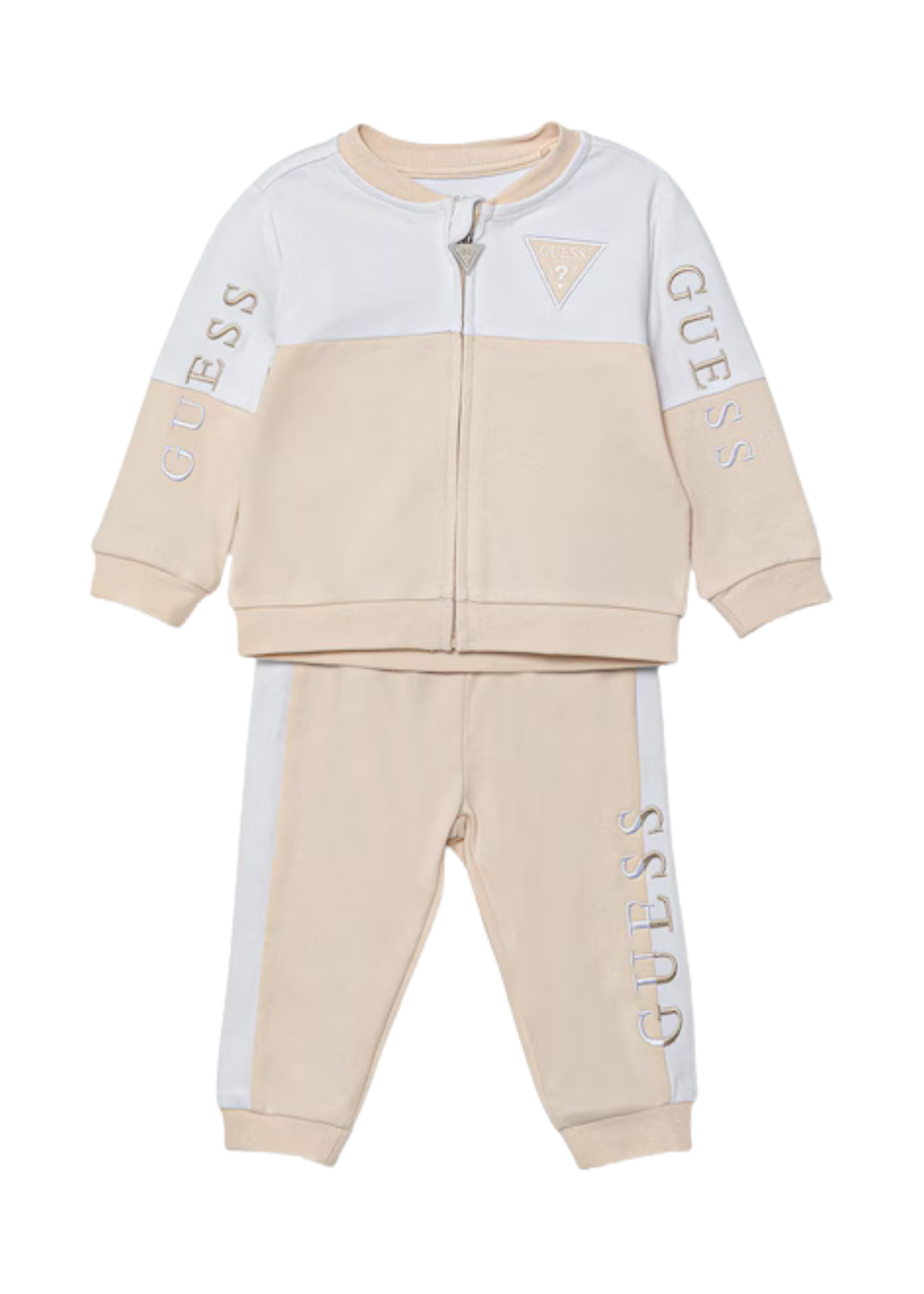 Trening 3 Piese Crem cu Bej Body Hanorac si Pantaloni H4YW00 KA6W4 F1UK Guess