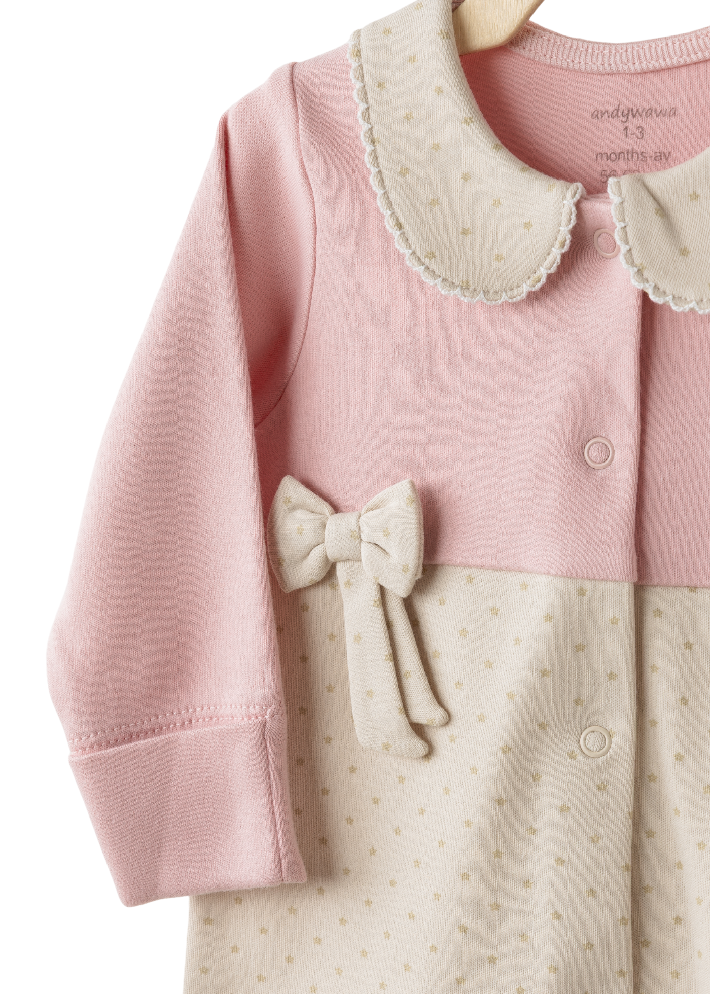 Salopeta Lunga Bej cu Picouri Roz si Fes AC26043 Andywawa