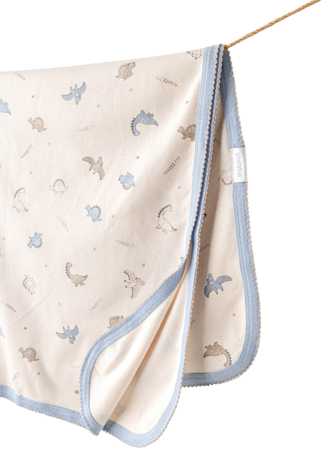 Set 10 Piese Maternitate Bej cu Bleu cu Dinozauri AC25911 Andywawa