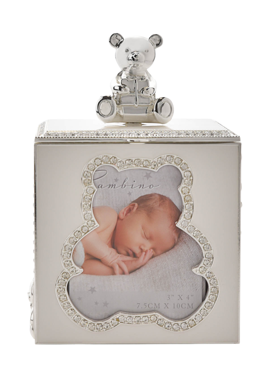 Cutie Argintata cu Urs si Rame Foto BM115 Bambio by Juliana