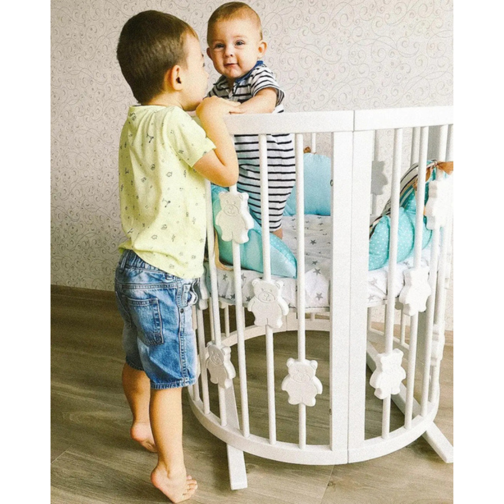 Patut Smart Ursuleti Rotund-Oval Evolutiv Transformabil Cosleeper 9in1 Lemn Arin 72 cm INGVART