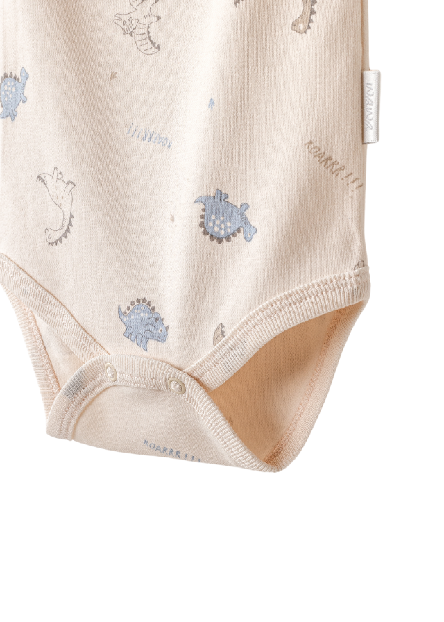 Set 2 Piese Body Maieu Bej cu Bleu cu Dinozauri AC25921 Andywawa