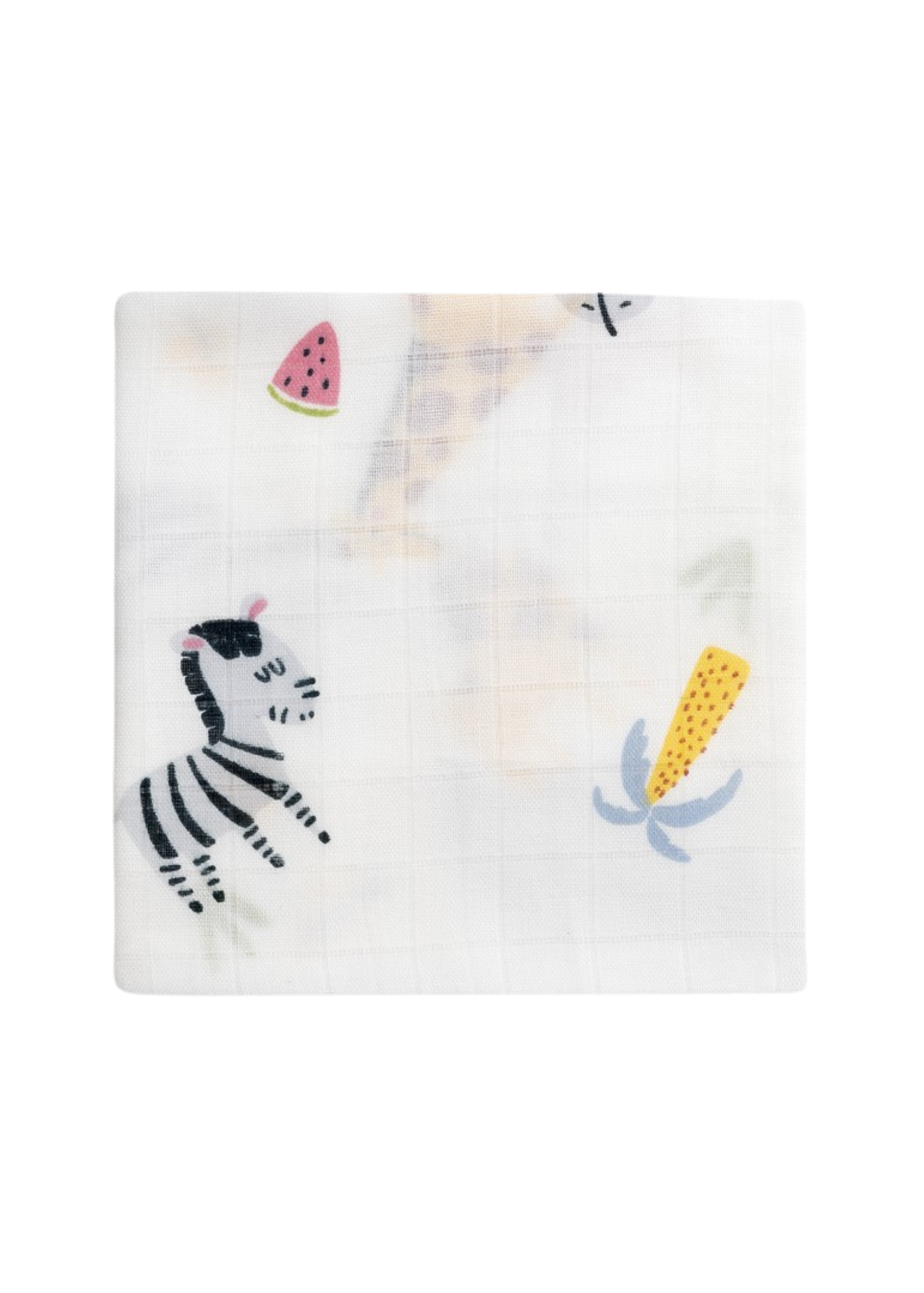 Set 3 Scutece Muselina Bambus Alb-Roz Imprimeu Semiluna – 55x70 cm 98977-02 InterBaby