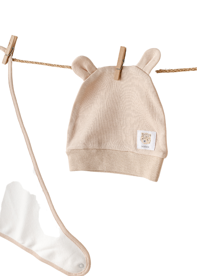 Set 10 Piese Maternitate Crem cu Bej cu Imprimeu Animale AC25851 Andywawa