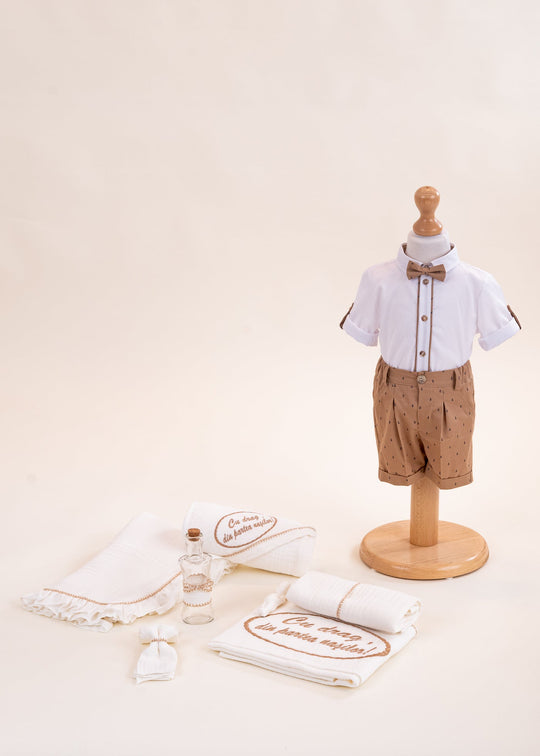 Christening Set Victor 2 Pieces Suit and Personalized Layette AnneBebe
