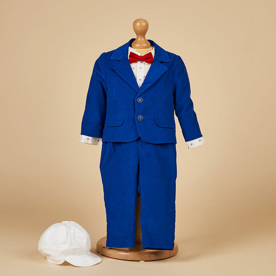 Elegant Suit for Boys Blue Striped Jacket and Pants AnneBebe