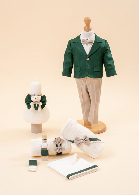 Love Christening Set 3 Pieces, Suit, Suit and Candle Personalized AnneBebe