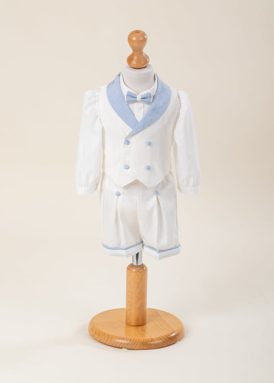 Costum Rene Ivory Vesta Cu Guler Sal Si Nasturi Bleu AnneBebe