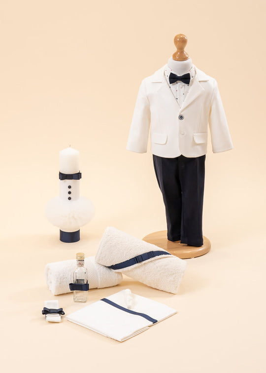 Luigi Baptism Set 3 Pieces, Costume, Suit and AnneBebe Baptism Candle