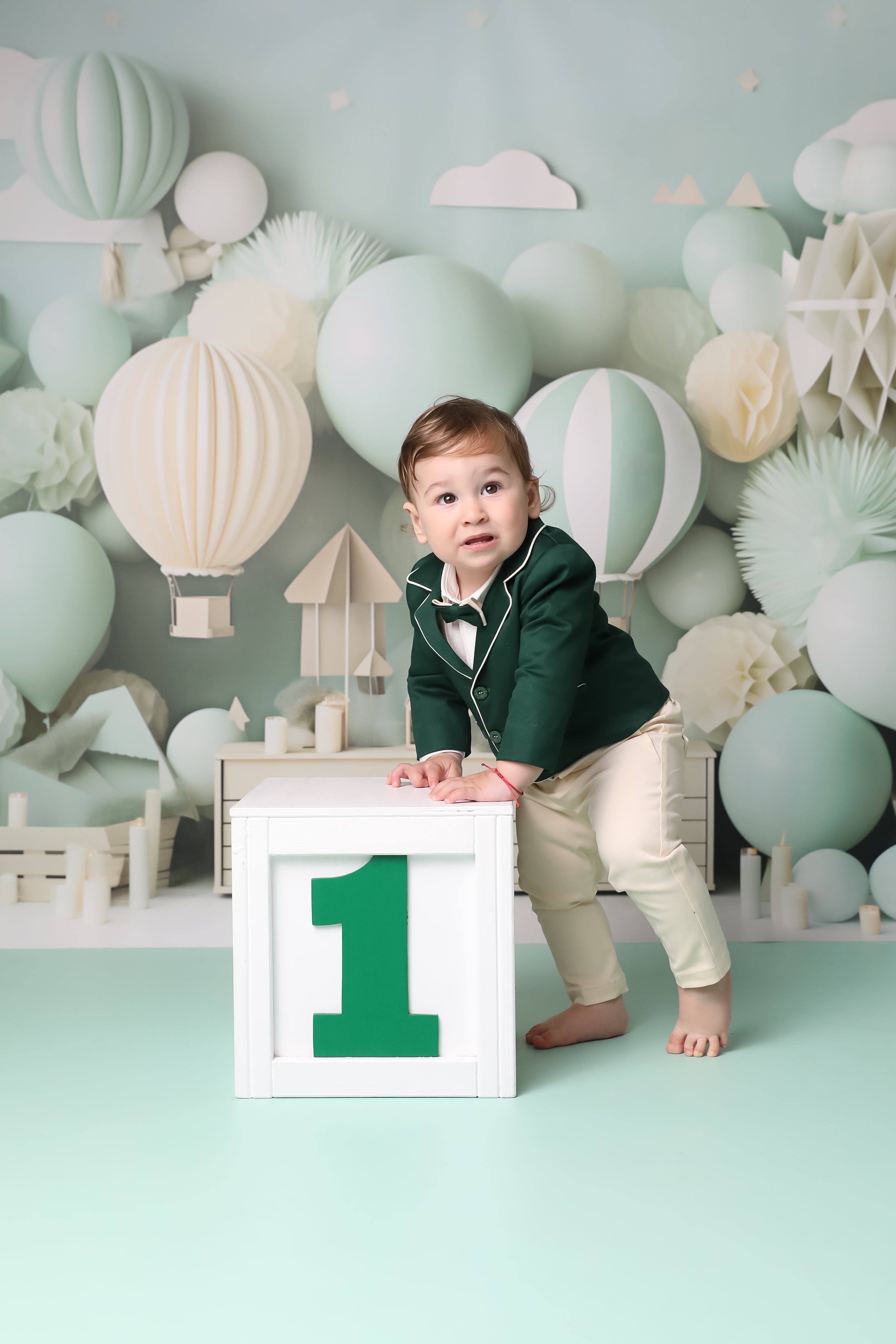 Set Botez Albert 3 Piese, Costum, Trusou si Lumanare Personalizat Botez AnneBebe