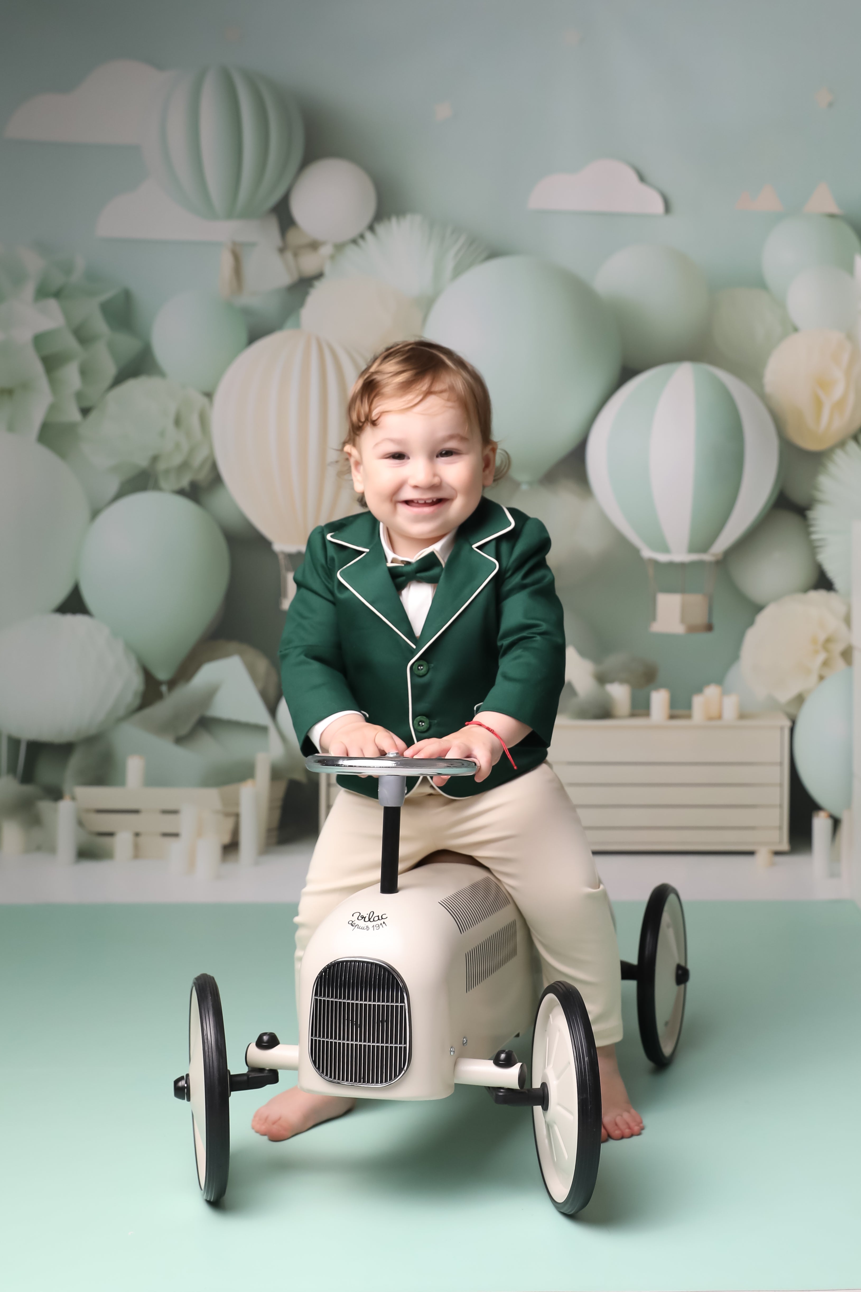 Albert Baptism Set 4 Pieces, Suit, Trunk, Candle and Personalized Baptism Chest AnneBebe