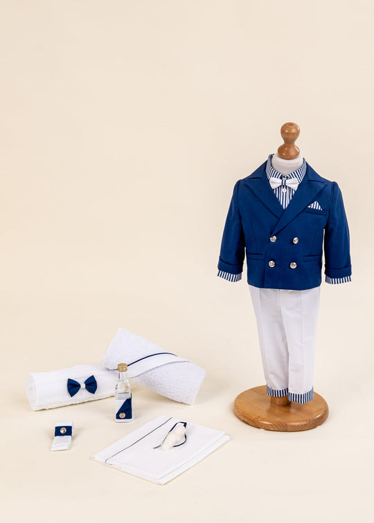 Set Botez Felix 2 Piese Costum si Trusou Personalizat AnneBebe