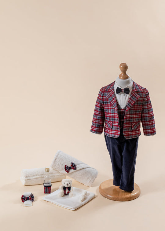 Set Botez Ciprian 2 Piese, Costum si Trusou Personalizat AnneBebe