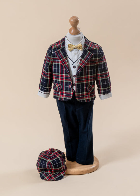 Elegant Suit Iancu Checkered Jacket Navy Blue AnneBebe