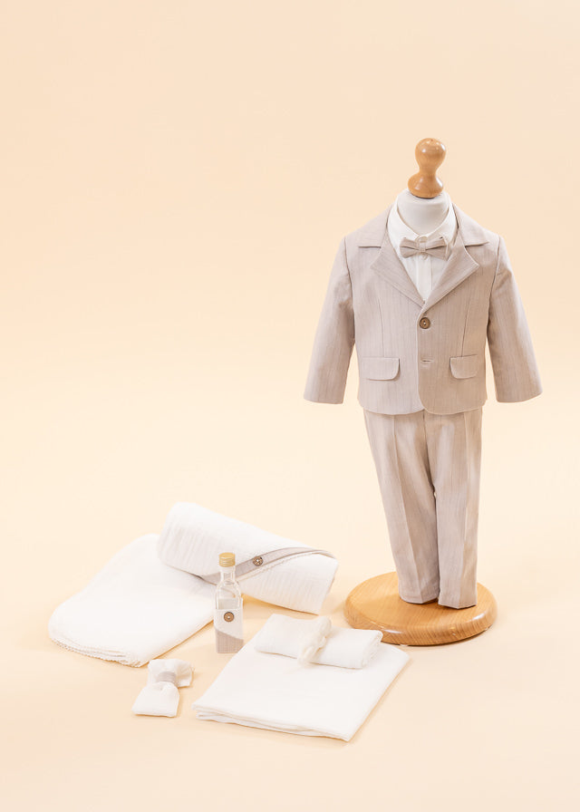 Dacian Christening Set 2 Pieces, Suit and Personalized AnneBebe Suit