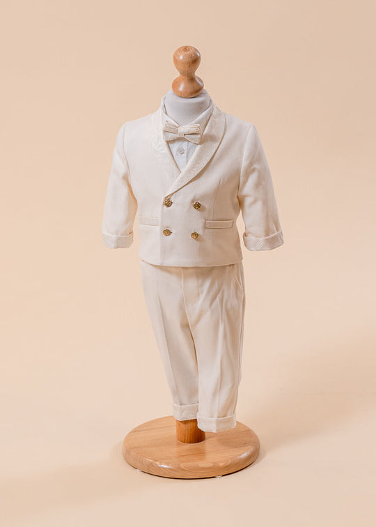 Lucas Suit Cream Jacket With Brocade Lapel AnneBebe