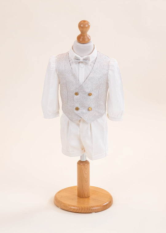Costum Vesta Brocard Gri Pantalon Scurt Crem AnneBebe