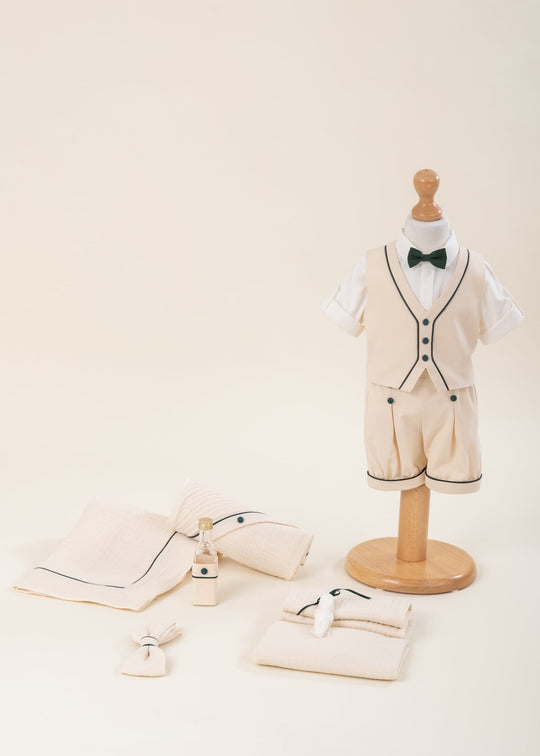 Set Botez Karl 2 Piese, Costum si Trusou Personalizat AnneBebe