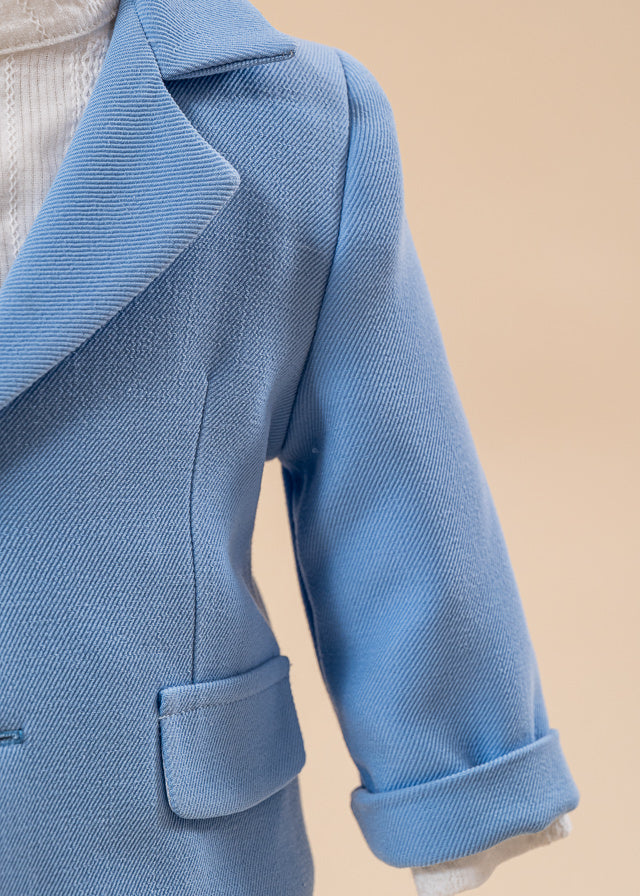 Costum Toma Sacou Bleu Pantaloni Crem Camasa Cu Model AnneBebe