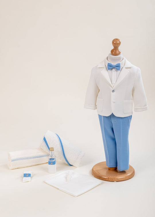 Set Botez Amza 2 Piese Costum si Trusou Personalizat AnneBebe