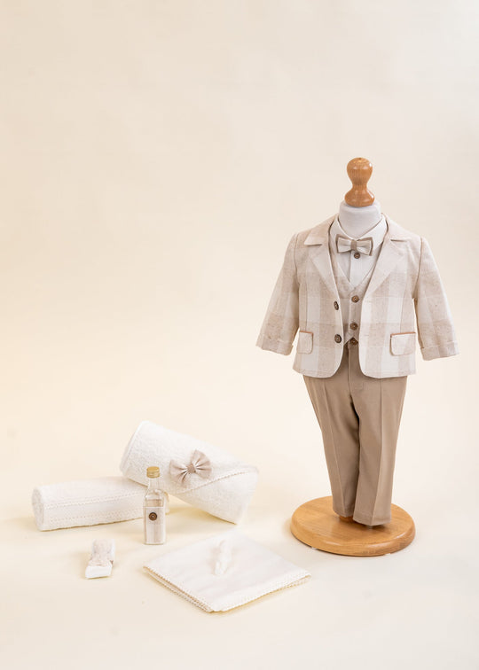 Set Botez Darin 2 Piese Costum si Trusou Personalizat AnneBebe