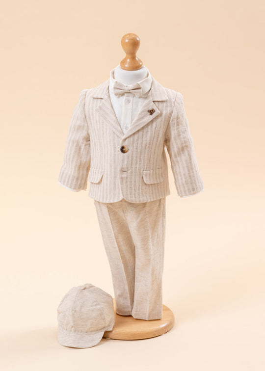 Costum Luke Sacou Dungi Cappuccino Pantalon Cappucino AnneBebe