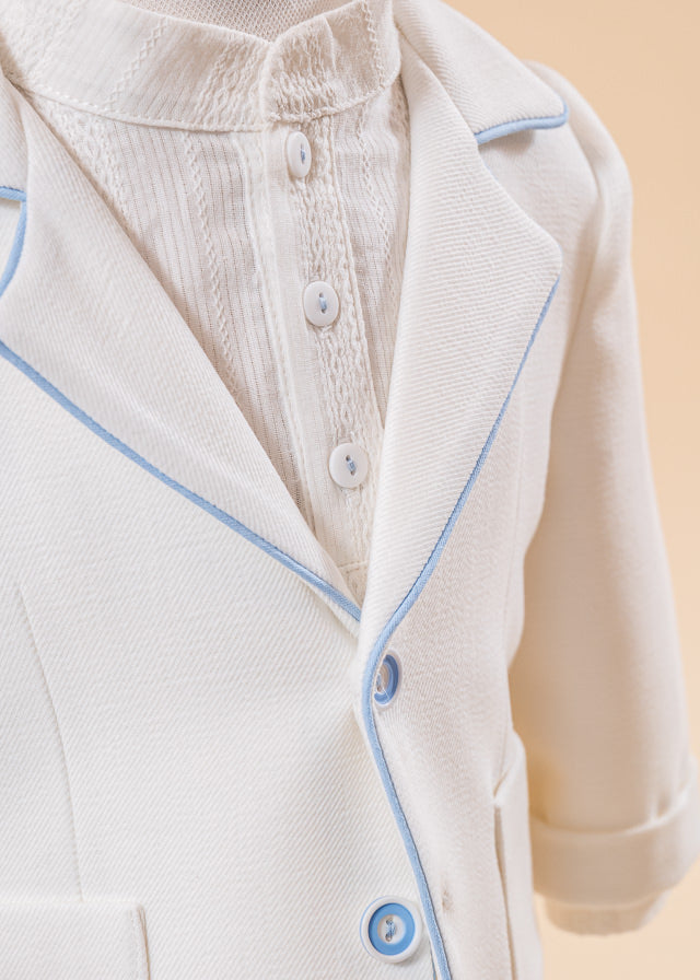 Costum Sebastian Sacou Crem Camasa Guler Cazacesc AnneBebe