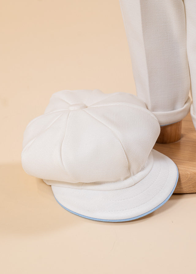 Set Botez Sebastian 3 Piese, Costum, Trusou si Lumanare Personalizat Botez AnneBebe