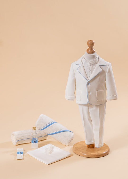 Set Botez Sebastian 2 Piese, Costum si Trusou Personalizat AnneBebe