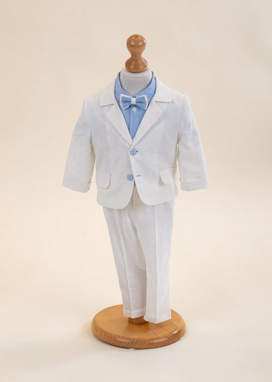Costum IN Ivory Sacou Si Panatalon Si Camasa Bleu AnneBebe