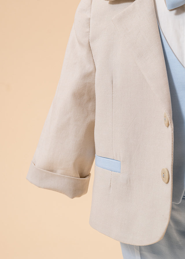 Costum Andreas Sacou Bej Pantalon Bleu AnneBebe