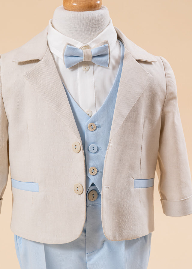 Costum Andreas Sacou Bej Pantalon Bleu AnneBebe