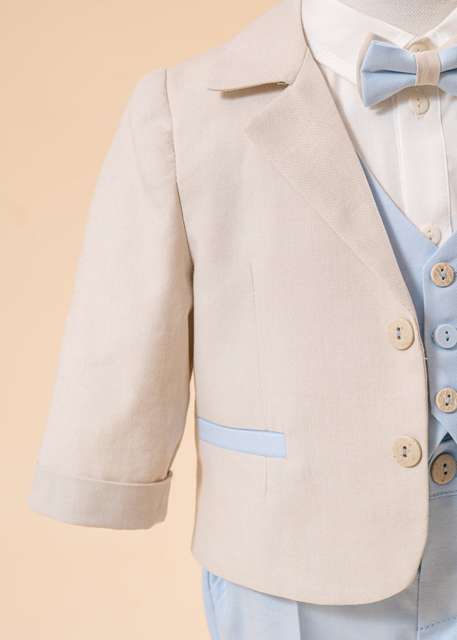 Costum Andreas Sacou Bej Pantalon Bleu AnneBebe