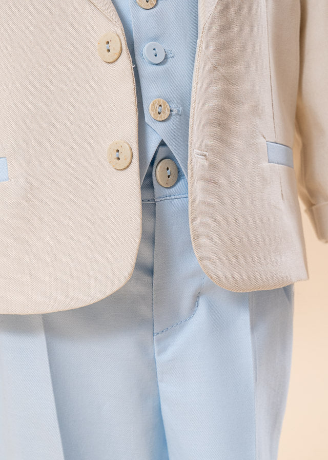 Costum Andreas Sacou Bej Pantalon Bleu AnneBebe