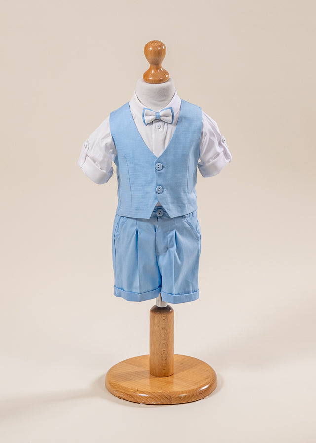 Set Botez Robert 3 Piese Costum Trusou si Lumanare Personalizat Botez AnneBebe