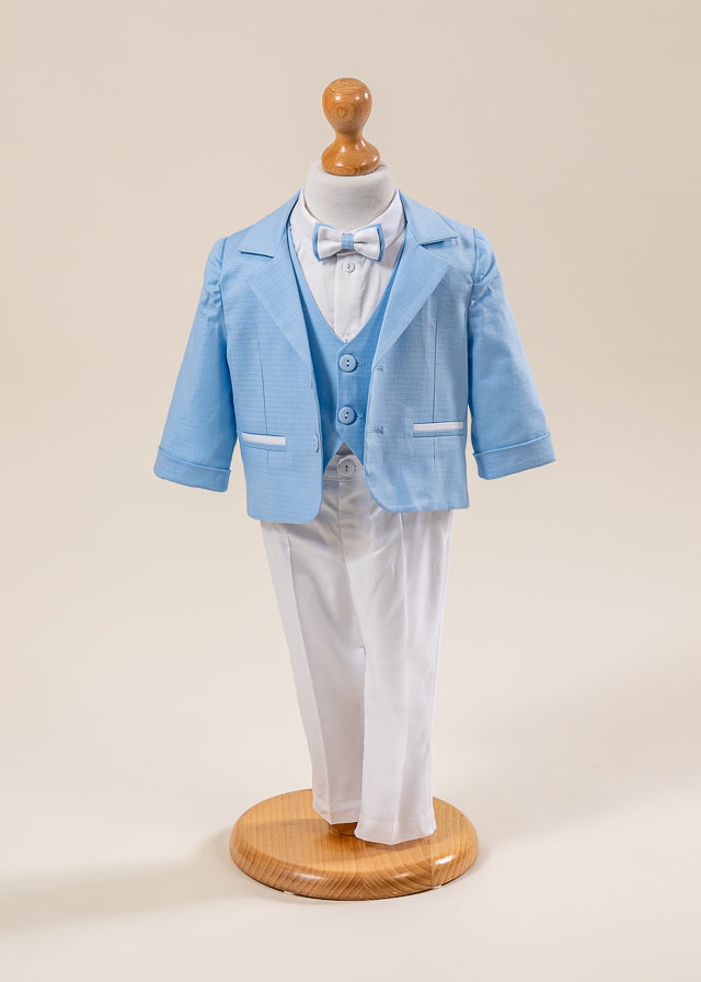 Set Botez Robert 3 Piese Costum Trusou si Lumanare Personalizat Botez AnneBebe