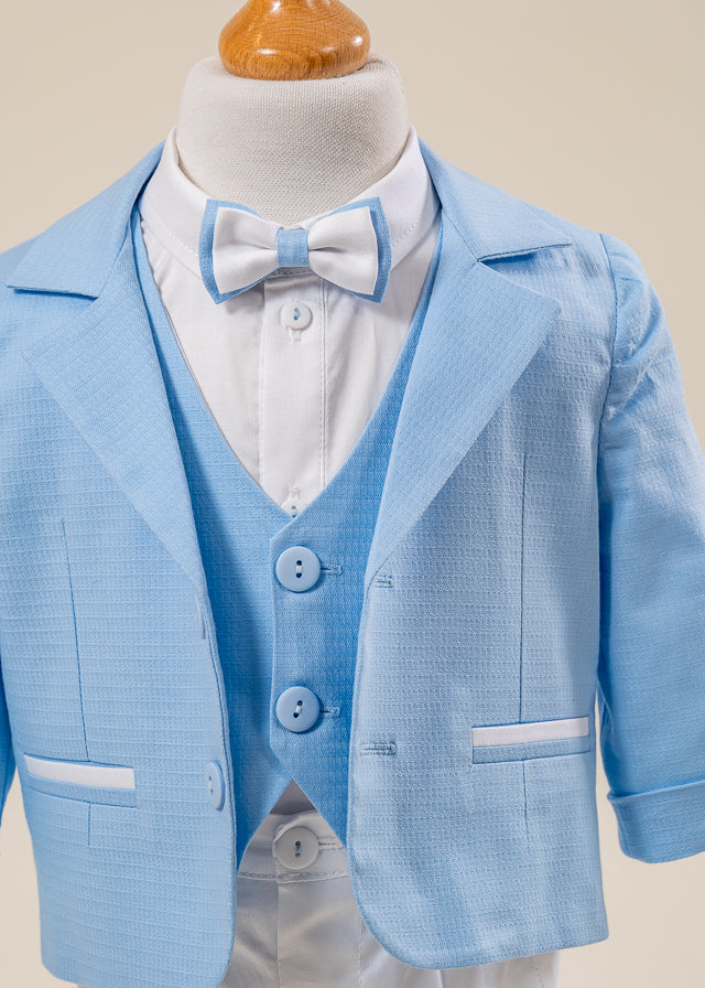 Set Botez Robert 3 Piese Costum Trusou si Lumanare Personalizat Botez AnneBebe