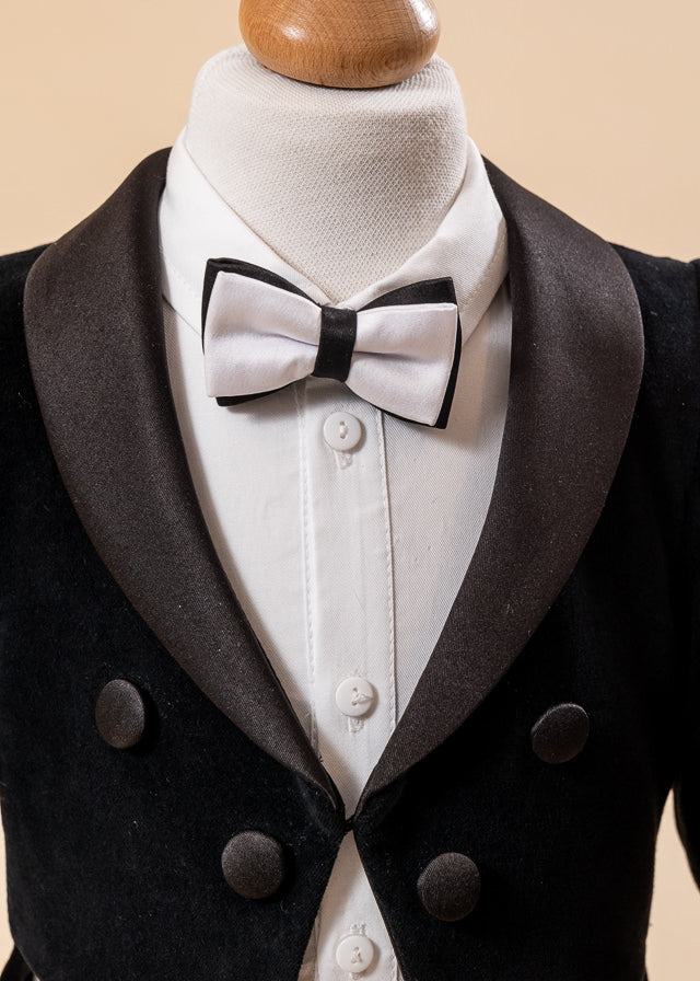 Costum Timotei Frac Catifea Cu Rever Saten AnneBebe