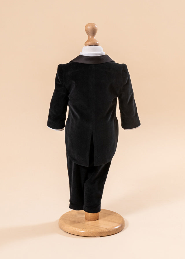 Costum Timotei Frac Catifea Cu Rever Saten AnneBebe